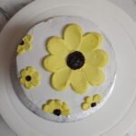 Yellow flower buttercream custom cake birthday Karachi Sweet Bakeistan
