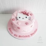 Pink Hello Kitty cartoon theme birthday cake custom Karachi
