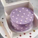 Purple heart minimalist cake Sweet Bakeistan Karachi.