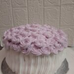 Purple buttercream rosette cake.