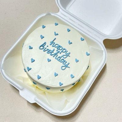 blue white 1lb custom birthday cake Karachi